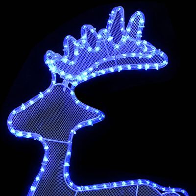 vidaXL Świąteczna dekoracja, renifer z siatki, 306 LED, 60x24x89 cm