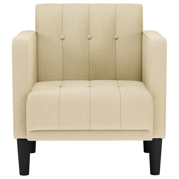 vidaXL Sofa Fotel z Podłokietnikami Kremowy 53 cm Tkanina