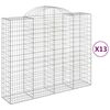 vidaXL Kosze gabionowe, 13 szt, 200x50x160/180cm, galwanizowane żelazo