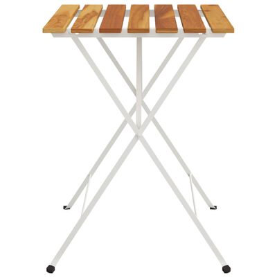 vidaXL Składany stolik bistro, 55x54x71 cm, drewno akacjowe i stal