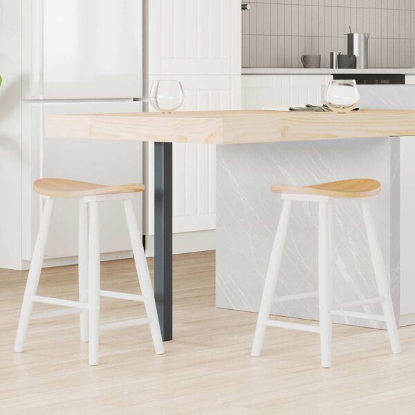 vidaXL Krzesła jadalne 2 pcs Biały 46 x 37 x 63 cm Drewno Gumowe