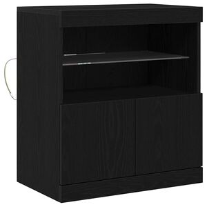 vidaXL Komoda LED Czarny 60,5 x 37 x 67 cm Drewno inżynieryjne