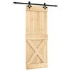 vidaXL Drzwi przesuwne Naturalny i czarny 80 x 210 cm