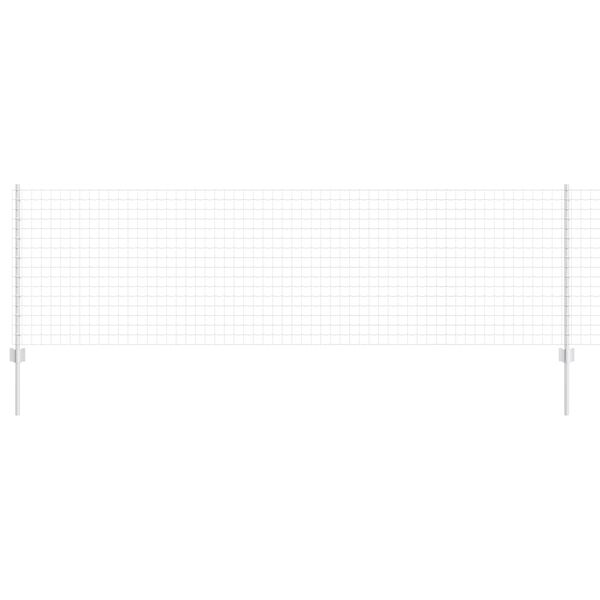 vidaXL Ogrodzenie z słupkiem Srebrny 0,8 x 10 m Stal