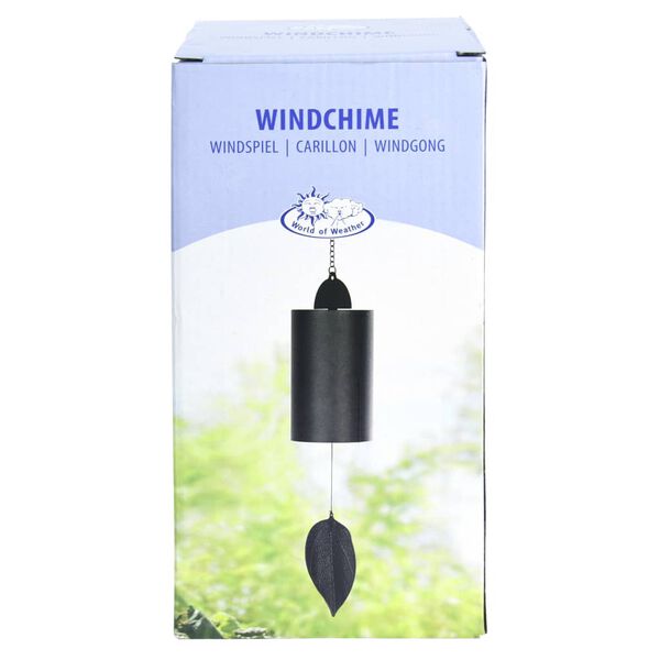 Esschert Design Dzwonek wietrzny, tuba, czarny