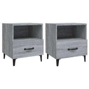 vidaXL Szafki nocne, 2 szt., szary dąb sonoma, materiał drewnopochodny