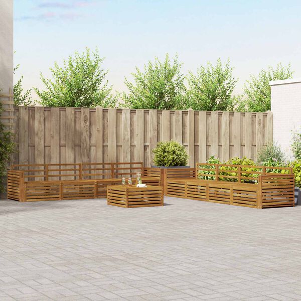 vidaXL Zestaw sof na zewnątrz 9 pcs Naturalny