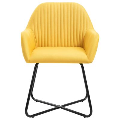 vidaXL Krzesła stołowe, 2 szt., żółte, tapicerowane tkaniną