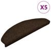 vidaXL Maty na schody samoprzylepne 5 szt. 65x21x4 cm Brązowe p&oacute;łokrągłe duże