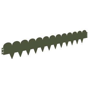 vidaXL Krawężnik do trawnika 10 szt. 103 x 15 cm Stal Oliwkowy zielony