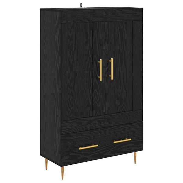 vidaXL Highboard Czarny Dąb 69,5 x 31 x 115 cm Materiał drewnopochodny