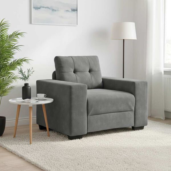 vidaXL Sofa Fotel Ciemnoszary 100x78x80 cm Aksamit
