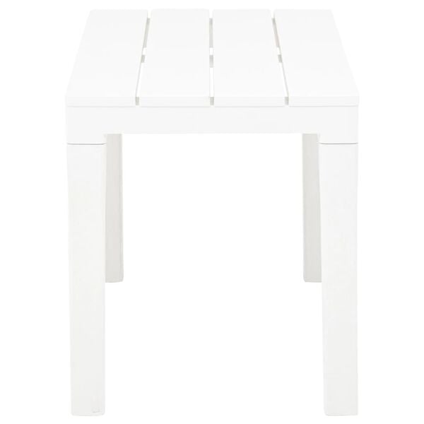 vidaXL Ławki ogrodowe, 2 szt., białe, plastikowe