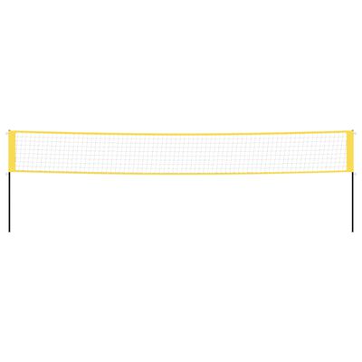 vidaXL Siatka do badmintona, żółto-czarna, 600x155 cm, polietylen