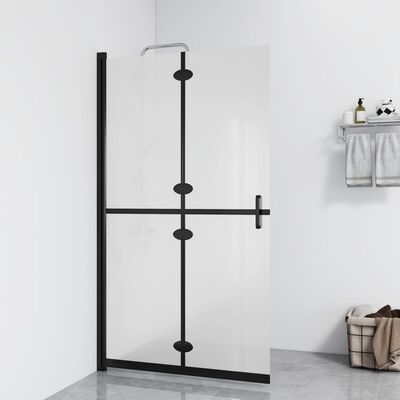 vidaXL Składana ścianka prysznicowa, mrożone szkło ESG, 90x190 cm
