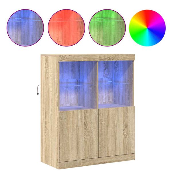 vidaXL Szafka, dąb sonoma, 81x37x100 cm, materiał drewnopochodny