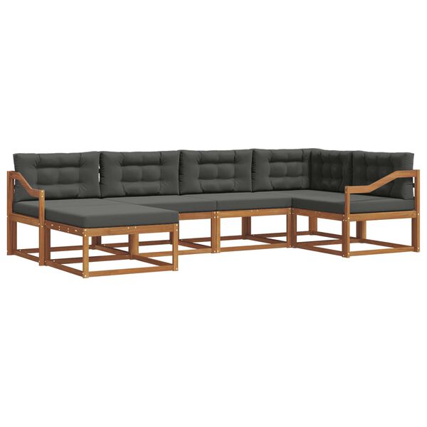 vidaXL Zestaw sof na zewnątrz z poduszką 6 pcs Naturalny i Antracytowy