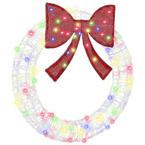 vidaXL Wianek z 60 diodami LED Wielokolorowe 76 x 8.5 x 76 cm Akryl