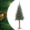 vidaXL Szczupła Choinka Zielony 150 cm PVC i lite drewno sosnowe