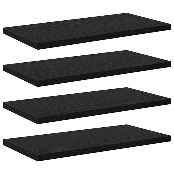 vidaXL P&oacute;łka na książki 4 pcs Czarny 40 x 20 x 1,5 cm
