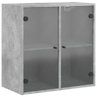 vidaXL Szafka wisząca, szklane drzwi, szarość betonu, 68x37x68,5 cm