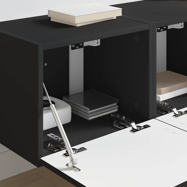 vidaXL Szafka pod telewizor 2 pcs Czarny 60 x 31 x 29.5 cm