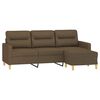 vidaXL 3-osobowa sofa z podn&oacute;żkiem, brązowy, 180 cm, tkaniną