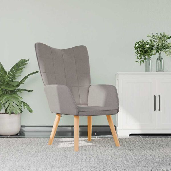 vidaXL Fotel, kolor taupe, obity tkaniną