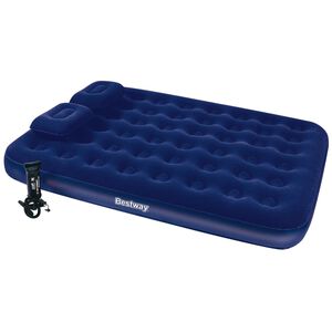 Bestway Materac flokowany z poduszkami i pompką, 203x152x22 cm, 67374