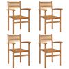 vidaXL Krzesło 4 pcs Brązowy 56 x 55 x 90.5 cm Lite drewno teakowe