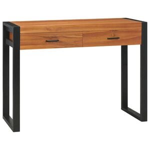 vidaXL Biurko z 2 szufladami, 100x40x75 cm, drewno tekowe