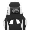 vidaXL Fotel gamingowy z podnóżkiem, czarno-biały, sztuczna skóra