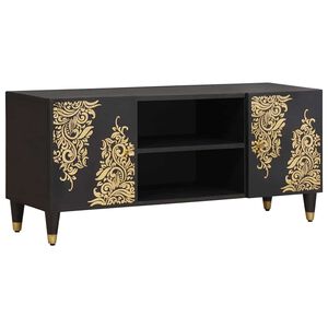 vidaXL Szafka pod telewizor Czarny 105 x 33 x 46 cm Drewno z mango