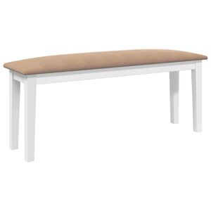 vidaXL Ławka 110 cm Biała lite drewno guma