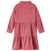 Sukienka dziecięca z długimi rękawami, sztruksowa, stary róż, 128