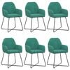 vidaXL Krzesła jadalne 6 pcs Welur Turkusowy 55 x 50 x 84 cm