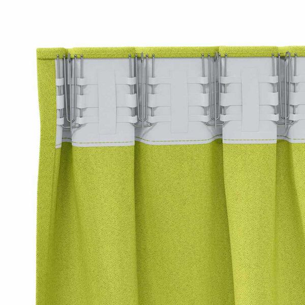 vidaXL Firany blackout z k&oacute;łkami 2 pcs Zielony 260 x 140 cm Poliester
