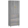 vidaXL Witrynka szary dąb sonoma 69,5x34x180cm materiał drewnopochodny