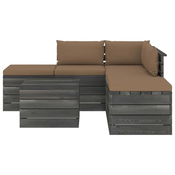 vidaXL 6-cz. zestaw wypoczynkowy z palet, z poduszkami, lita sosna