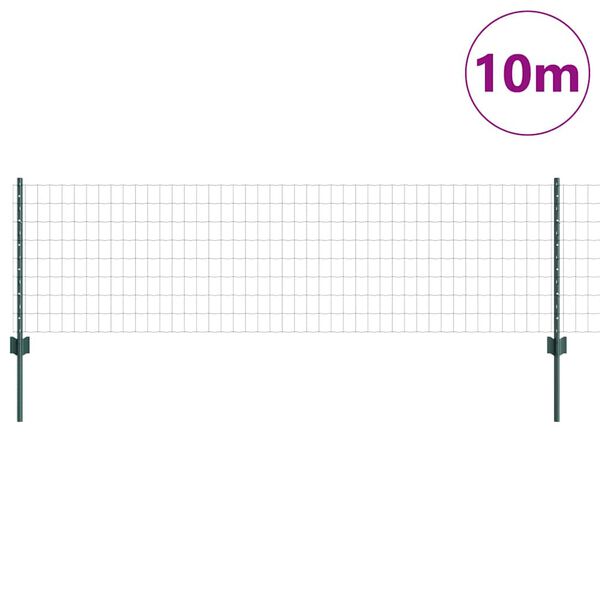 vidaXL Płot i Słup Zielony 0,6 x 10 m Stal