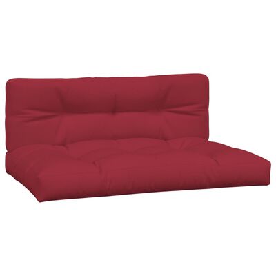 vidaXL Poduszki na sofę z palet, 2 szt., winna czerwień, tkanina