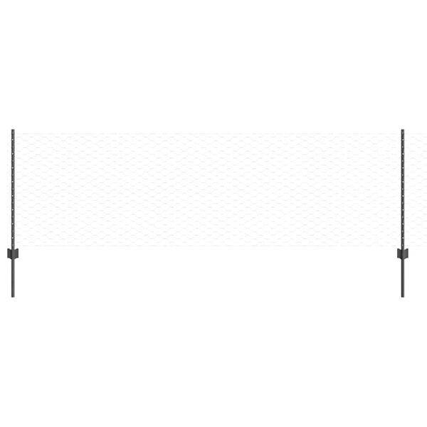 vidaXL Ogrodzenie z słupkiem Szary 0,8 x 10 m Stal i PVC