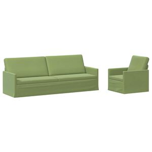 vidaXL Zestaw Sof 2 pcs Jasnozielony Welur