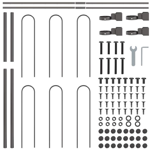vidaXL Ogrodzenie Ogrodowe Szary 1.7 x 1 m Stal Malowana Proszkowo