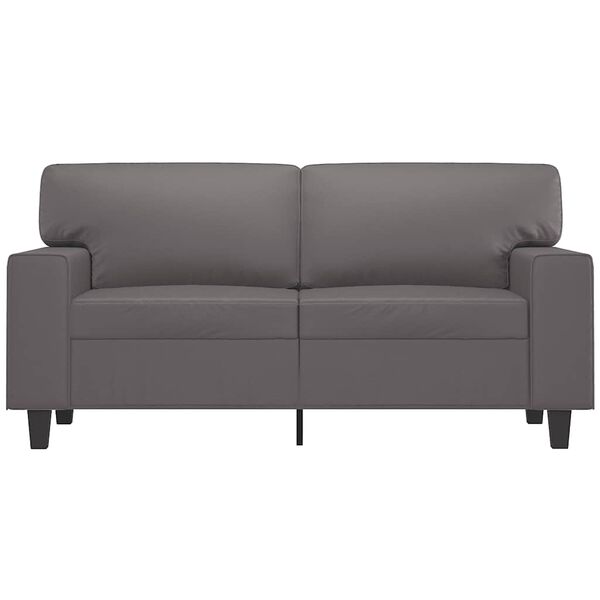 vidaXL 2-osobowa sofa, szary, 120 cm, sztuczna sk&oacute;ra