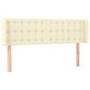 vidaXL Zagł&oacute;wek do ł&oacute;żka z LED, kremowy, 147x16x78/88cm sztuczna sk&oacute;ra
