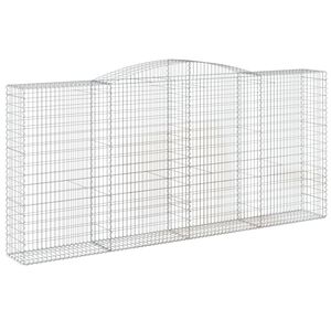 vidaXL Łukowaty kosz gabionowy 400x50x180/200 cm, galwanizowane żelazo