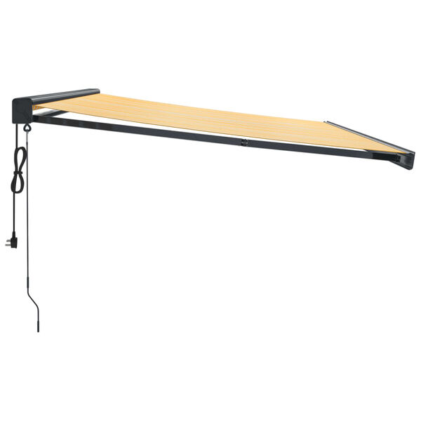 vidaXL Zwijana markiza, ż&oacute;łto-biała, 4,5x3 m, tkanina i aluminium