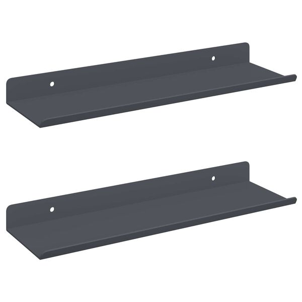 vidaXL P&oacute;łka wisząca 2 pcs Antracyt 30 x 9 x 2,5 cm Stal