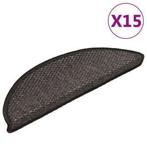 vidaXL Samoprzylepne nakładki na schody, 15 szt., 56x17x3 cm, antracyt